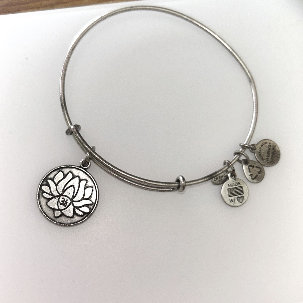 Alex and Ani Silver Lotus Bangle